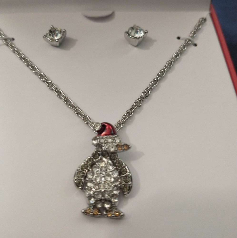 Charter Club Silver Crystal  Necklace